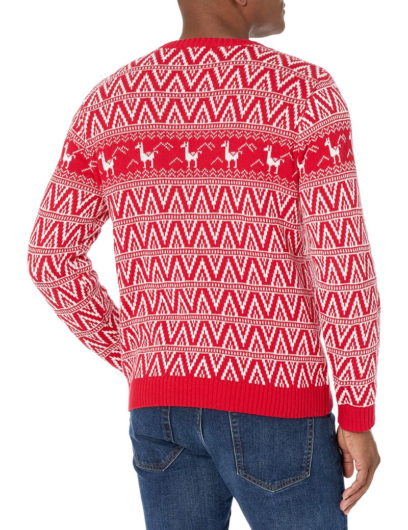 Blizzard Bay Men's Festive Llama Sweater, red, XL - Image 2
